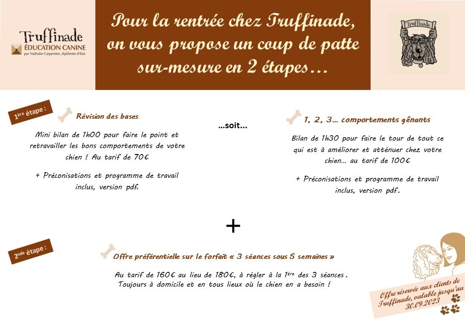 Offre reservee aux clients de Truffinade et valable X2 - Septembre 2023 - Offre pour ceux qui sont déjà clients chez Truffinade à la rentrée